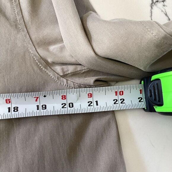 Eileen Fisher Womens Khaki Jacket Sz L 3 Button Stretch Lightweight - Picture 8 of 10